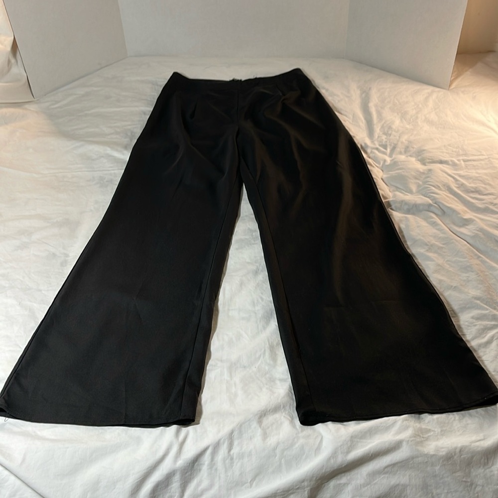 Lulus Black Slacks With Back Zip